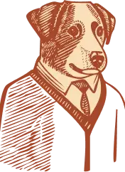 Ilustración de un perro con corbata